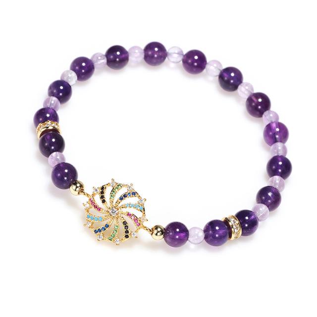 Natural Amethyst Double Stars Protection Bracelet - FengshuiGallary
