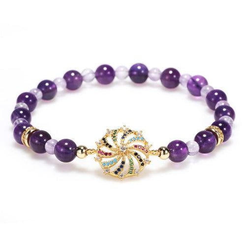 Natural Amethyst Double Stars Protection Bracelet - FengshuiGallary