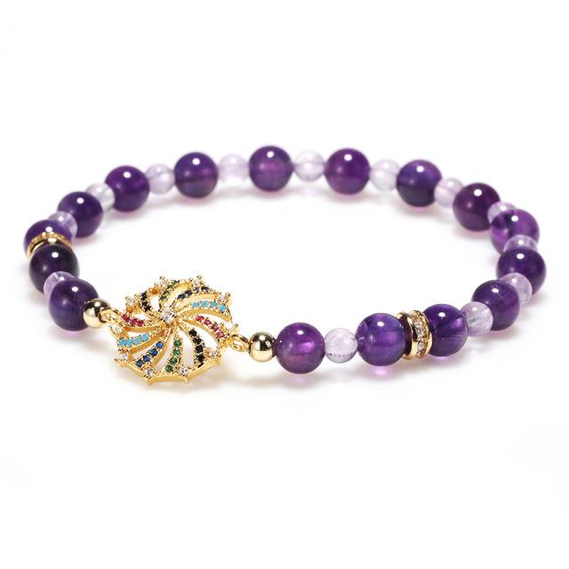 Natural Amethyst Double Stars Protection Bracelet - FengshuiGallary