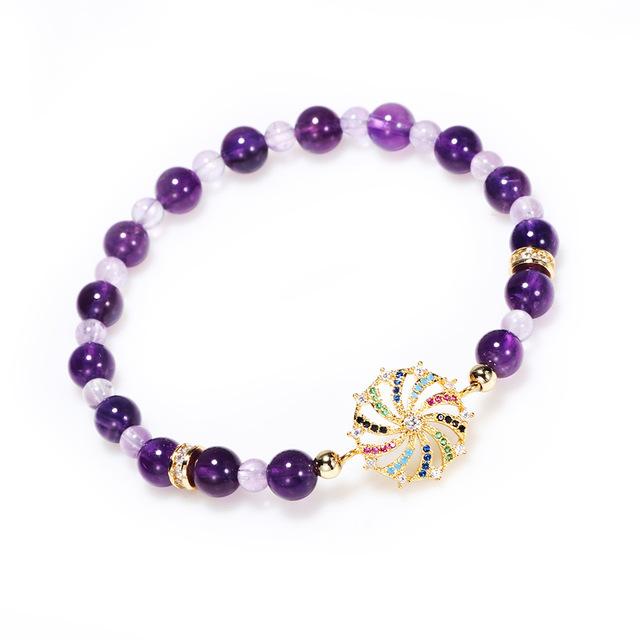 Natural Amethyst Double Stars Protection Bracelet - FengshuiGallary