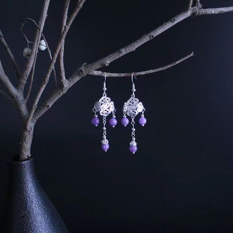 Natural Amthyst Earrings - FengshuiGallary