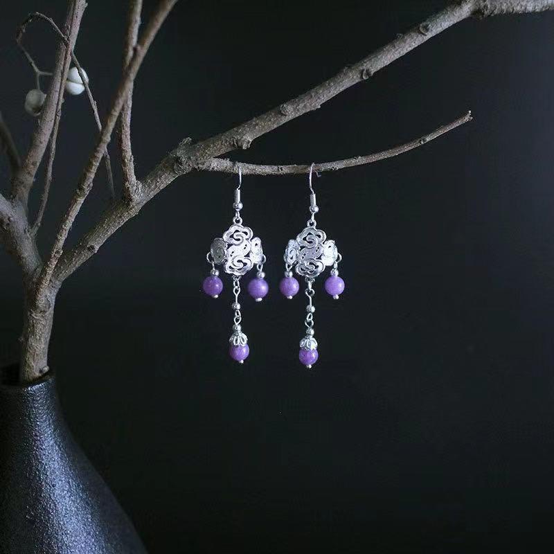Natural Amthyst Earrings - FengshuiGallary