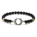 Natural Black Agate Gold Bead Healing Bracelet - FengshuiGallary