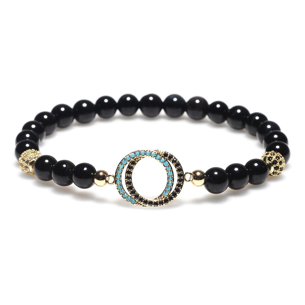 Natural Black Agate Gold Bead Healing Bracelet - FengshuiGallary