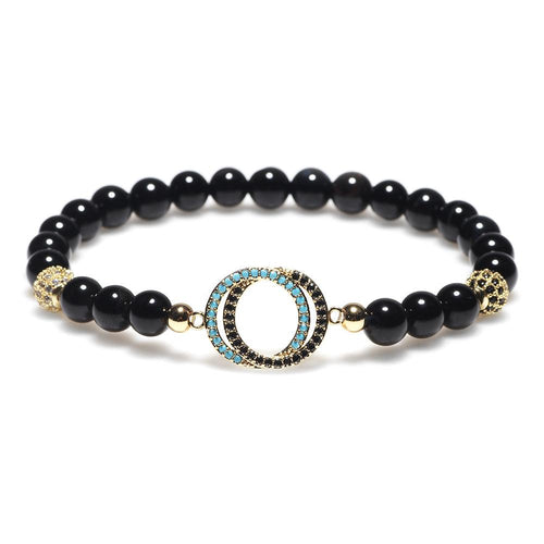 Natural Black Agate Gold Bead Healing Bracelet - FengshuiGallary