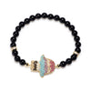 Natural Black Agate Hand of Fatima Procetion Bracelet - FengshuiGallary