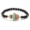 Natural Black Agate Hand of Fatima Procetion Bracelet - FengshuiGallary