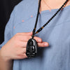 Natural Black Obsidian Guanyin Buddha Lucky Amulet - FengshuiGallary