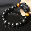 Natural Black Obsidian Pixiu Tiger Eye Bead Protection Bracelet - FengshuiGallary