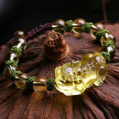 Natural Citrine Pixiu Protection&Wealth Bracelet - FengshuiGallary