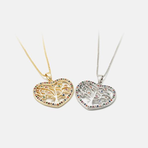 Natural Crystal Tree Of Life Healing Pendant Necklace - FengshuiGallary