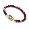 Natural Garnet Stone Gold Bead Healing Bracelet - FengshuiGallary