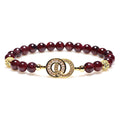 Natural Garnet Stone Gold Bead Healing Bracelet - FengshuiGallary