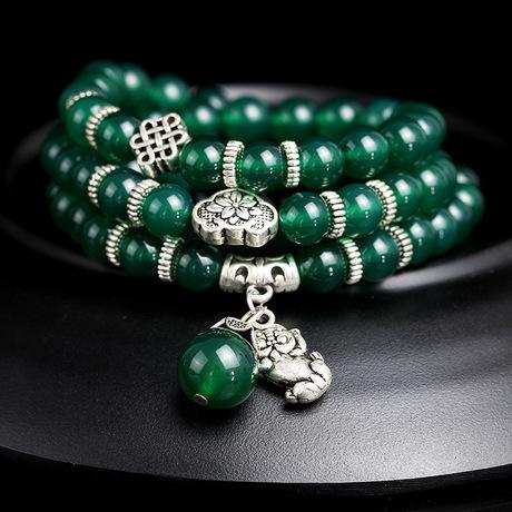 Natural Green Agate Pixiu Bracelet - FengshuiGallary