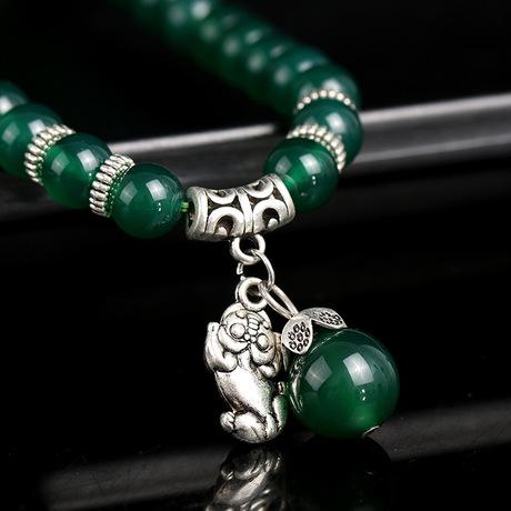 Natural Green Agate Pixiu Bracelet - FengshuiGallary