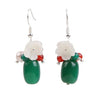 Natural Green Agate Silver Earring - FengshuiGallary
