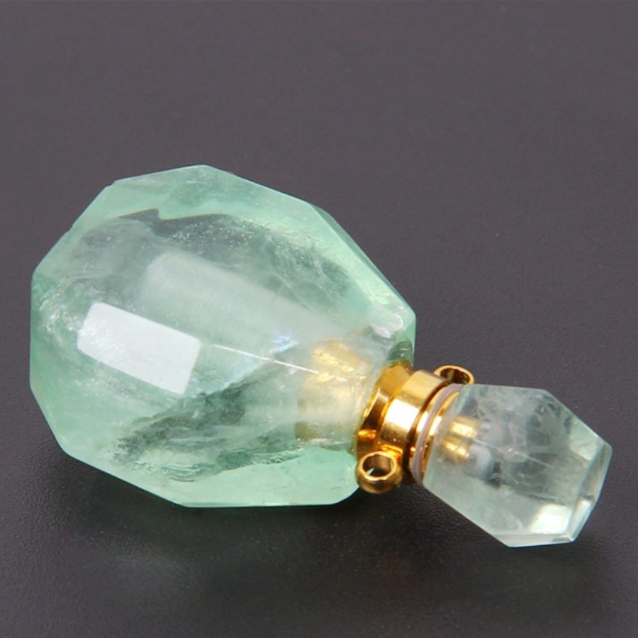 Natural Green Fluorite Perfume Bottle Healing Pendant - FengshuiGallary