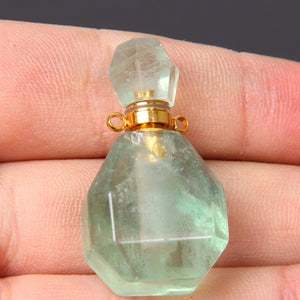 Natural Green Fluorite Perfume Bottle Healing Pendant - FengshuiGallary