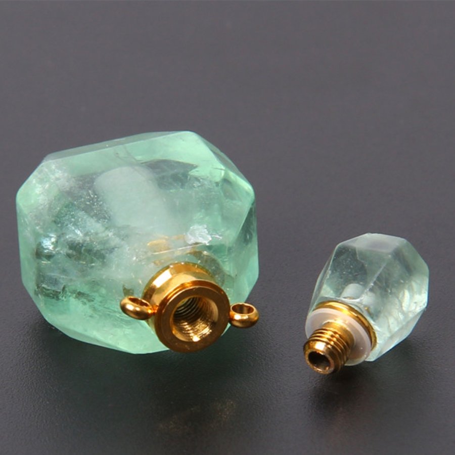 Natural Green Fluorite Perfume Bottle Healing Pendant - FengshuiGallary