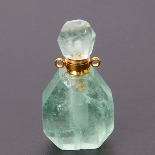 Natural Green Fluorite Perfume Bottle Healing Pendant - FengshuiGallary