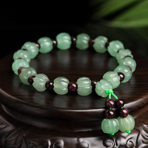 Natural Green Jade Auspicious Pumpkin Lucky Bracelet - FengshuiGallary
