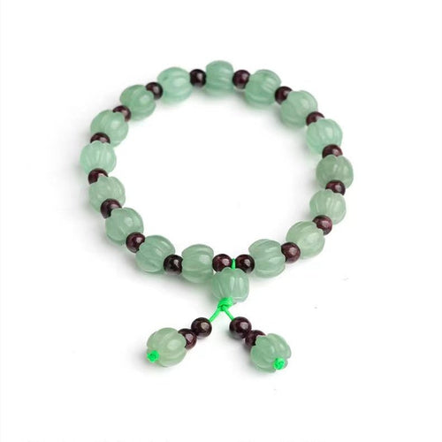 Natural Green Jade Auspicious Pumpkin Lucky Bracelet - FengshuiGallary