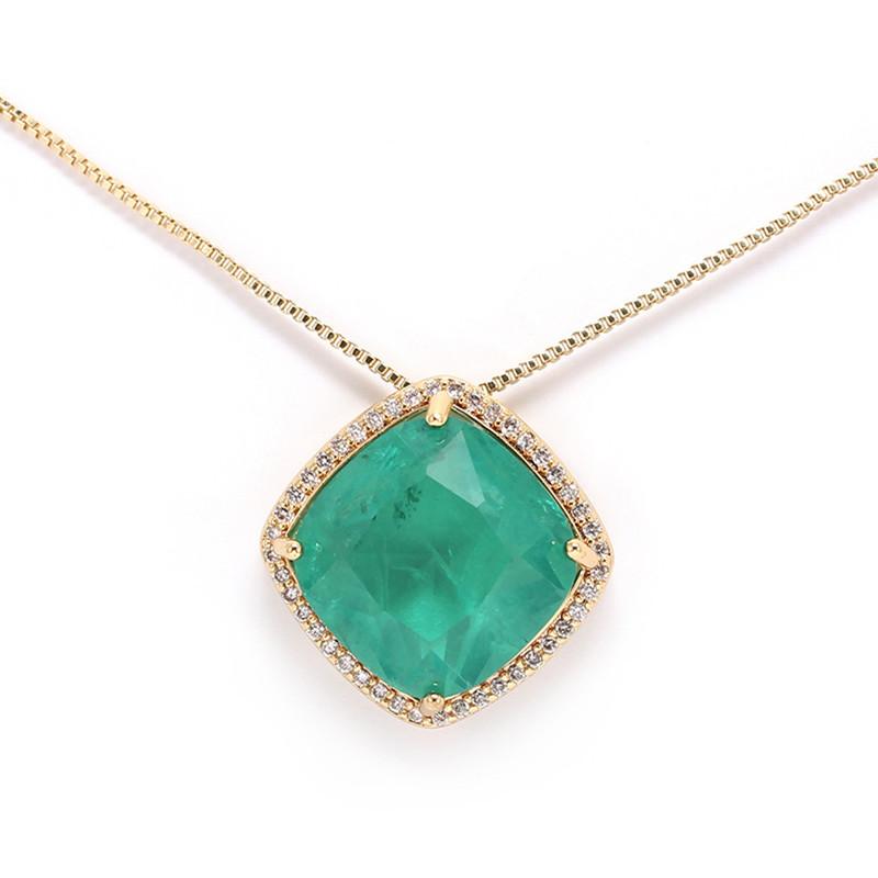 Natural Green Zircon Crystal Healing Pendant Necklace - FengshuiGallary