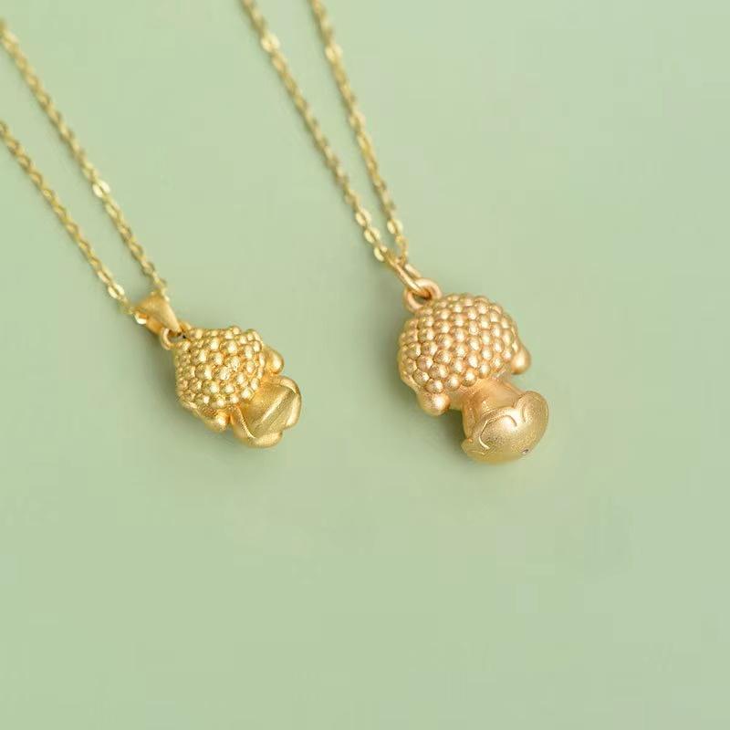 Natural Hetian Jade Thai Buddha 18K Golden Plated Pendant Necklace - FengshuiGallary