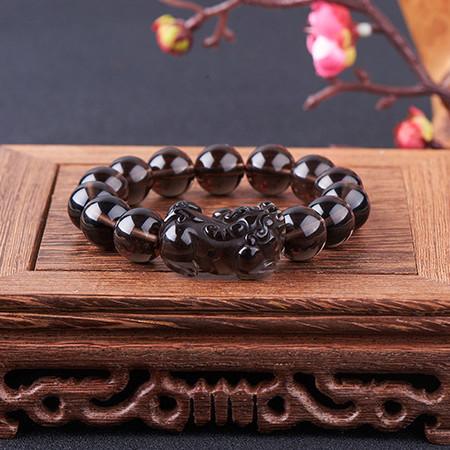 Natural Ice Black Obsidian Pixiu Healing Bracelet - FengshuiGallary