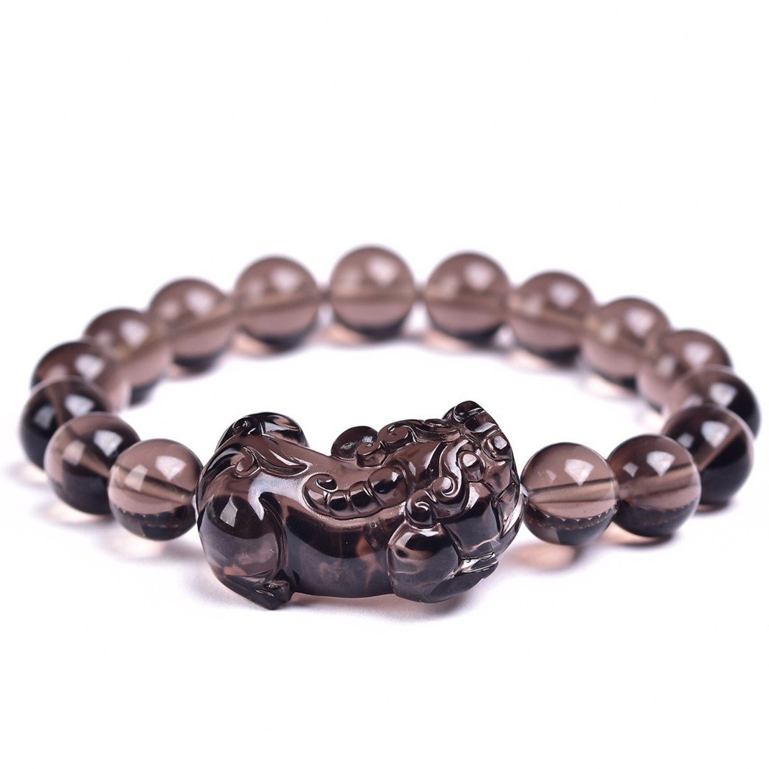 Natural Ice Black Obsidian Pixiu Wealth Bracelet - FengshuiGallary