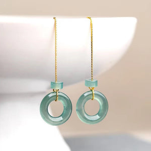 Natural Ice Jade Earrings - FengshuiGallary