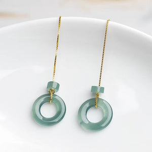 Natural Ice Jade Earrings - FengshuiGallary