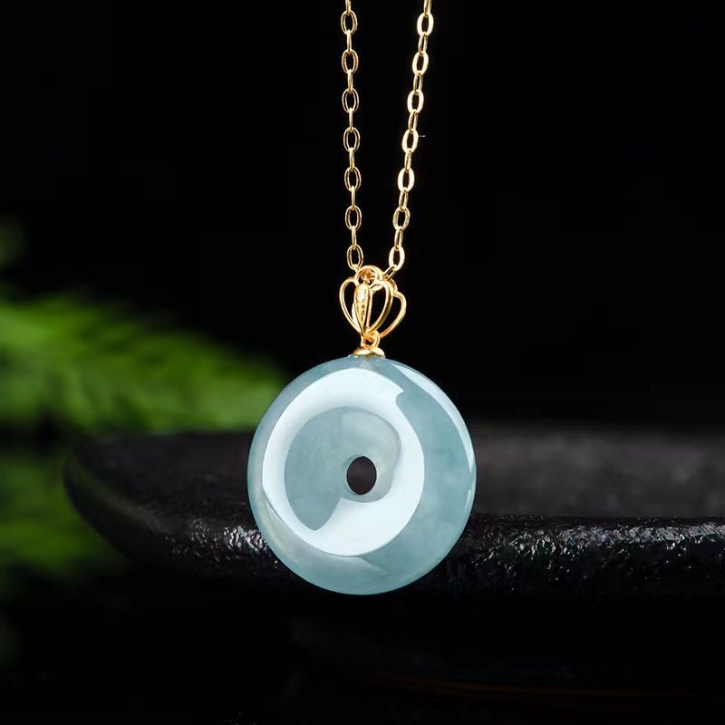 Natural Ice Jade Pendant Necklace - FengshuiGallary
