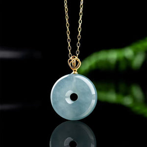 Natural Ice Jade Pendant Necklace - FengshuiGallary