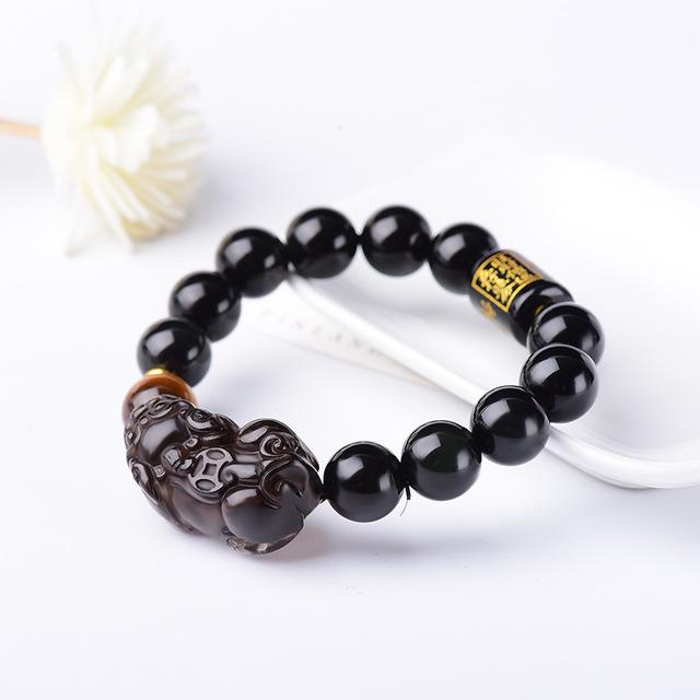 Natural Ice Obsidian Pixiu Wealth Of God Bracelet - FengshuiGallary