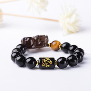 Natural Ice Obsidian Pixiu Wealth Of God Bracelet - FengshuiGallary
