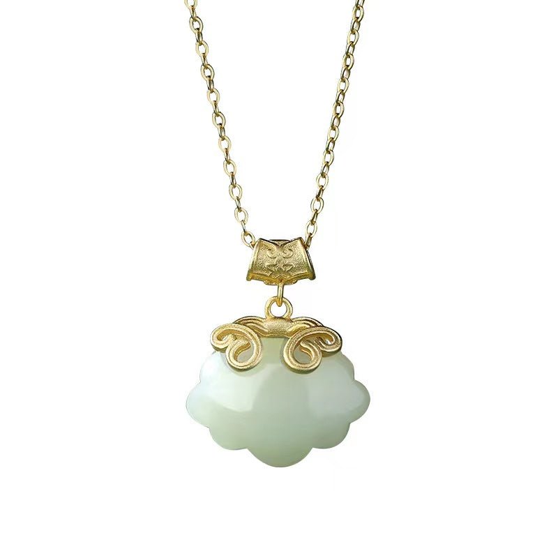 Natural Jade Necklace-Wealth Koi Fish - FengshuiGallary