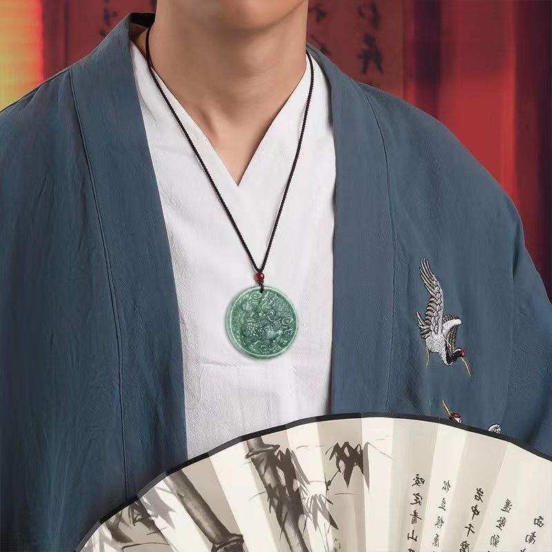 Natural Jade Qilin Pendant-Kylin Klin - FengshuiGallary