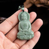 Natural Jadeite Guanyin Buddha Pendant - FengshuiGallary