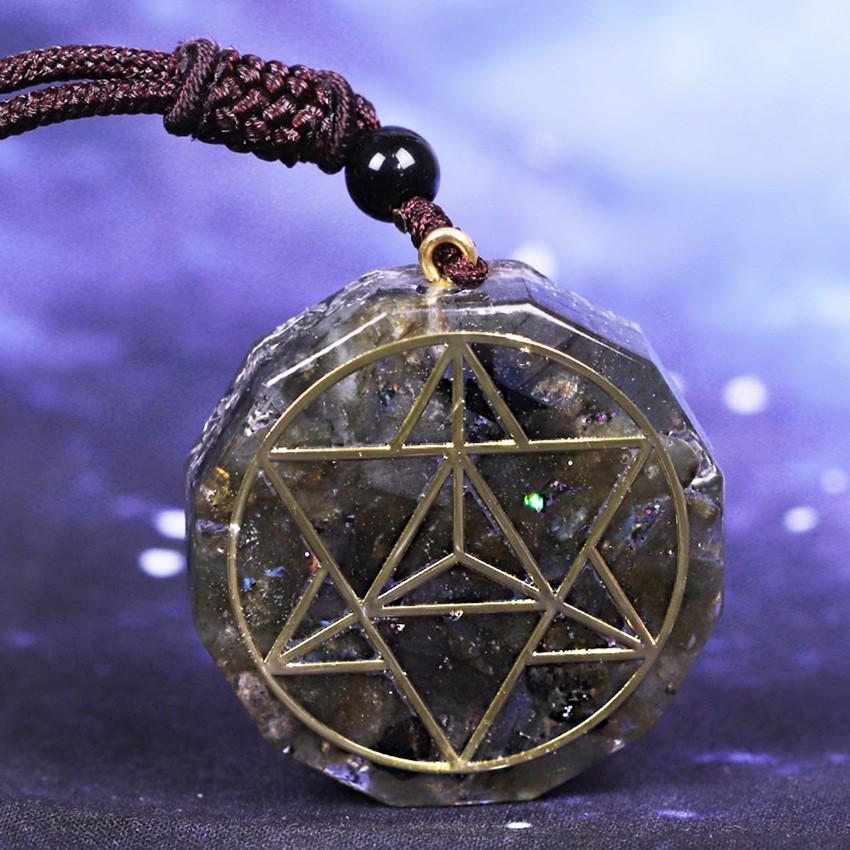 Natural Labradorite Stone Orgonite Chakra Reiki Healing Pendant - FengshuiGallary