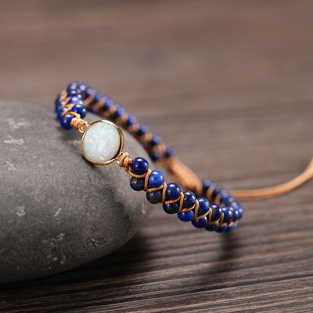 Natural Opal Bohemian Woven Agate Beaded Lucky Bracelet - FengshuiGallary