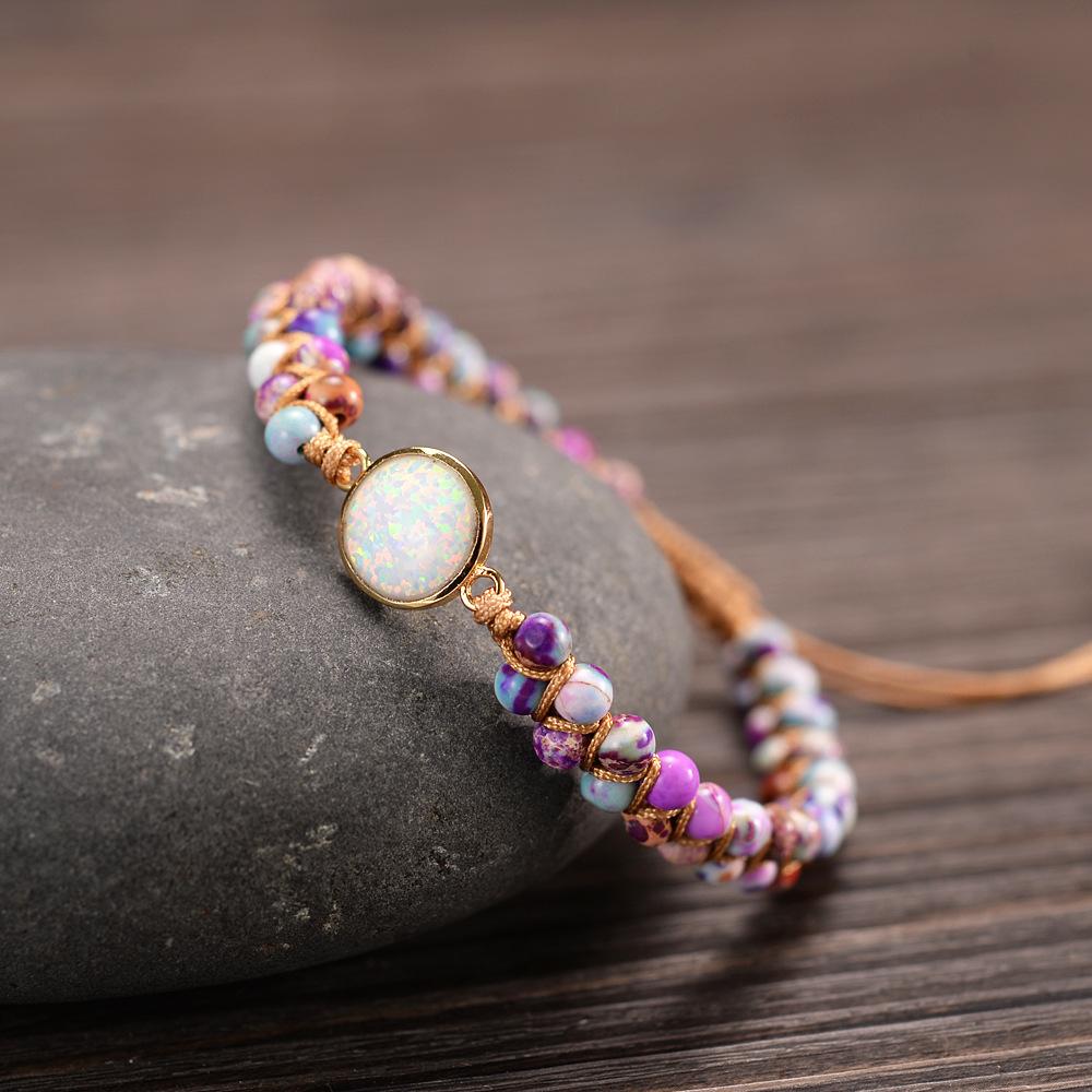 Natural Opal Bohemian Woven Agate Beaded Lucky Bracelet - FengshuiGallary