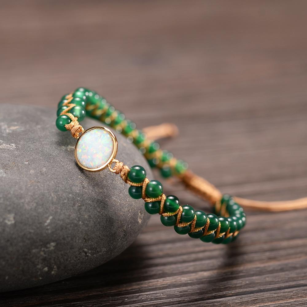 Natural Opal Bohemian Woven Agate Beaded Lucky Bracelet - FengshuiGallary