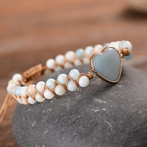 Natural Opal Stone Woven Agate Healing Bracelet - FengshuiGallary