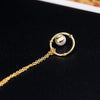 Natural Pearl Bamboo Circle Gold Pendant Necklace - FengshuiGallary