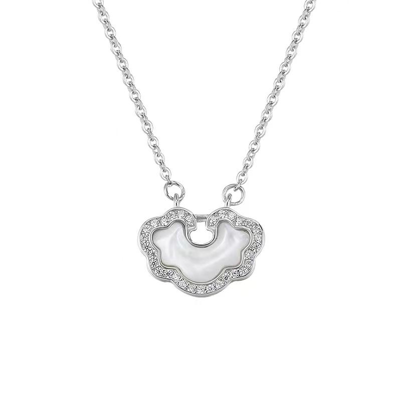 Natural Pearl Fengshui Longeval Lock 925 Silver Pendant Necklace - FengshuiGallary