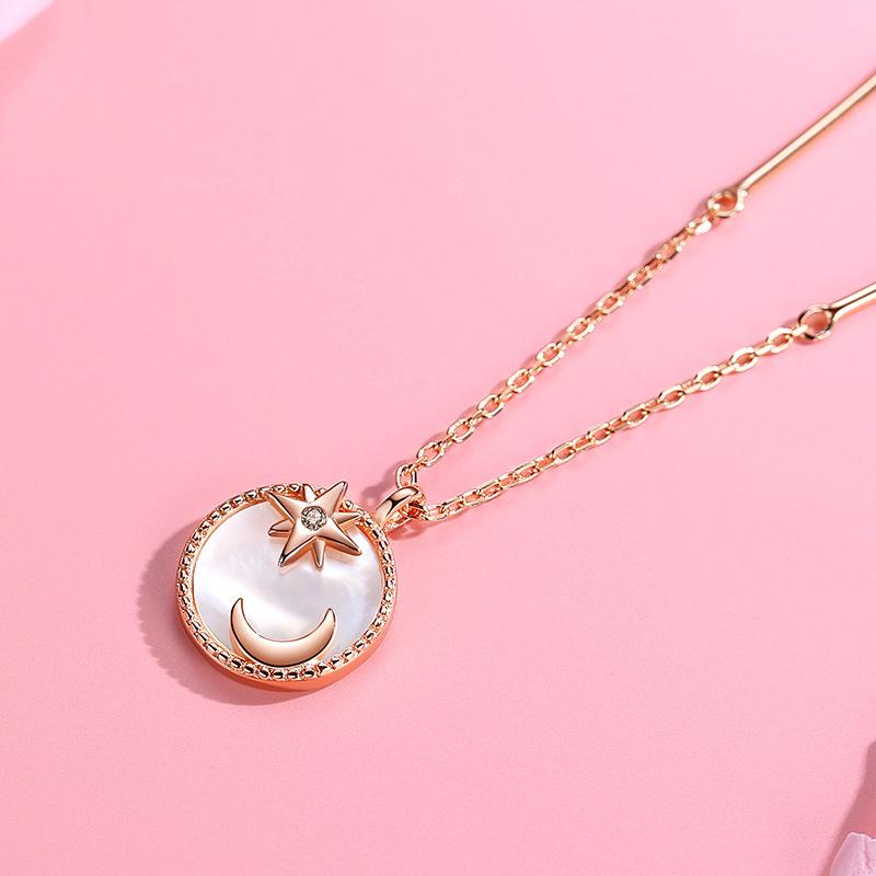 Natural Pearl Moon Star Pendant Necklace - FengshuiGallary