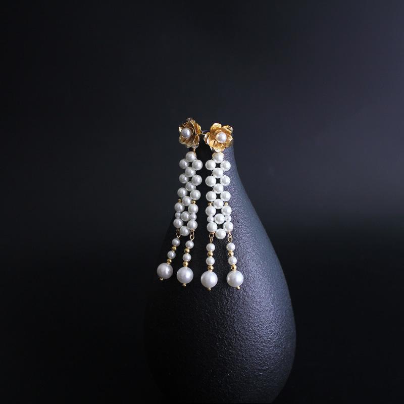Natural Pearl Plum Flower Earrings - FengshuiGallary