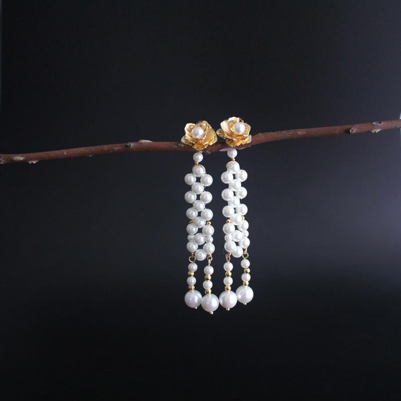 Natural Pearl Plum Flower Earrings - FengshuiGallary