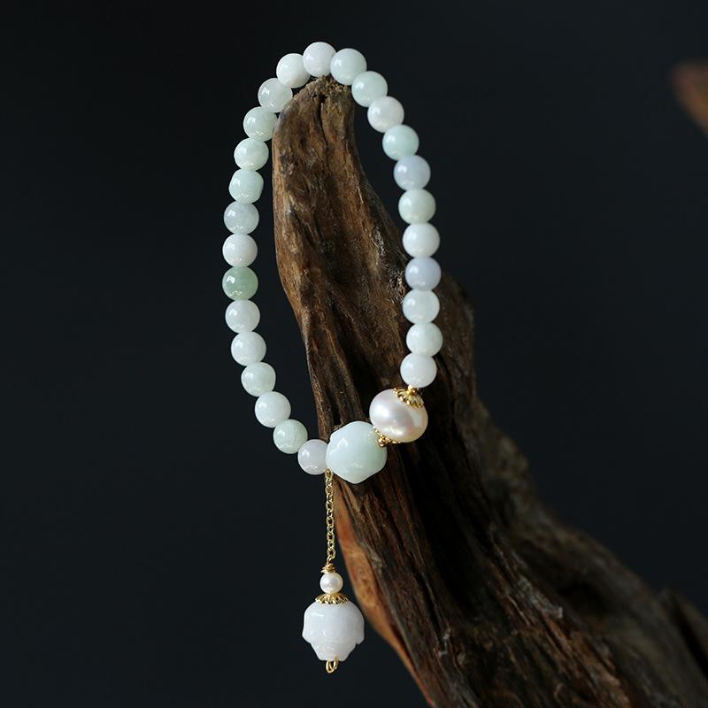 Natural Pearl White Jade Bracelet - FengshuiGallary